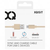 XQISIT CAVO DATI E RICARICA USB TO TYPE C 1,8 M RIVESTITO RINFORZATO GOLD /PER SAMSUNG GALAXY ASUS L