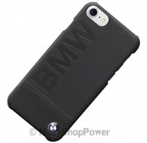 BMW CUSTODIA HARD REAL LEATHER COVER APPLE IPHONE 7 - 8 - SE (2020) BLACK