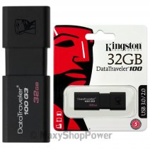 KINGSTON PEN DRIVE 100 G3 CHIAVETTA USB 3.1 - 3.0 - 2.0 32GB DATATRAVELER BLACK