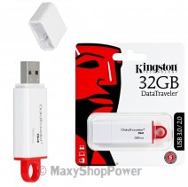 KINGSTON PEN DRIVE G4 CHIAVETTA USB 3.1 - 3.0 - 2.0 32GB DATATRAVELER WHITE-RED