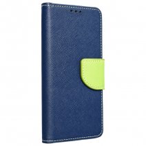 MAXY CUSTODIA BOOK ORIZZONTALE FANCY SILICONE CASE PER APPLE IPHONE 12 - 12 PRO NAVY-LIME