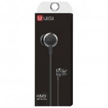 UIISII AURICOLARE A FILO STEREO SUPER BASS HEADPHONES IN-EAR JACK 3,5MM HM9 UNIVERSALE BLACK /