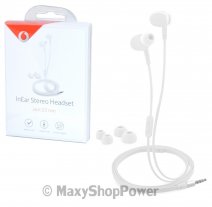 VODAFONE AURICOLARE ORIGINALE STEREO HSHSB JACK 3,5MM BIANCO PER ANDROID GALAXY IOS IPHONE
