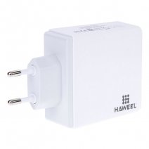 HAWEEL CARICABATTERIE DA CASA ORIGINALE HWL-3301W 4 PORTE USB UNIVERSALE WHITE /