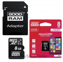 GOODRAM MEMORY CARD M1AA MICROSD HC 8 GB + ADATTATORE SD CLASSE 10 /