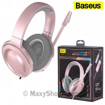 BASEUS CUFFIE GAMING ON-EAR GAMING GAMO IMMERSIVE 3D GAME PER PC USB CON MICROFONO LIGHT PINK