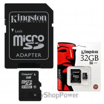 KINGSTON MEMORY CARD MICROSD HC 32 GB + ADATTORE CLASSE 10 /