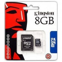 KINGSTON MEMORY CARD MICROSD HC 8 GB + ADATTORE CLASSE 10