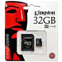 KINGSTON MEMORY CARD MICROSD HC 32 GB + ADATTATORE CLASSE 4