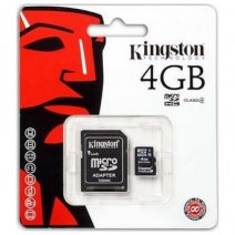 KINGSTON MEMORY CARD MICROSD HC 4 GB + ADATTATORE SD CLASSE 4