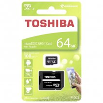 TOSHIBA MEMORY CARD MICROSDHC UHS-I 64 GB + ADATTATORE SD CLASSE 10