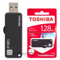 TOSHIBA PEN FLASH DRIVE U365 CHIAVETTA USB 3.0 150MB/S 128GB TRANSMEMORY BLACK