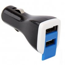 MAXY CARICABATTERIE AUTO DUAL USB 3A BLACK / BLU