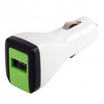 MAXY CARICABATTERIE AUTO DUAL USB 3A WHITE / GREEN