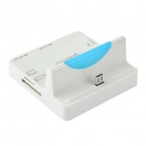 DOCK STATION OEM MULTIFUNZIONE UNIVERSALE USB MICROUSB MEMORY CARD READER WHITE