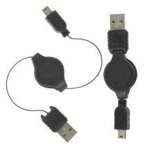 CAVO DATI USB TO MINIUSB RETRATTILE UNIVERSALE BLACK BULK /