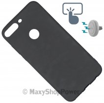 FORCELL CUSTODIA TPU SILICONE COVER SOFT-MAGNET CASE PER HUAWEI Y7 PRIME (2018) BLACK