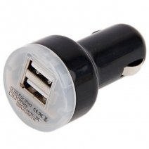 CARICABATTERIE DA AUTO PER ACCENDISIGARI MINI DUAL USB 3A BLACK /PER SMARTPHONE