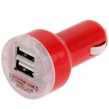CARICABATTERIE DA AUTO PER ACCENDISIGARI MINI DUAL USB 3A RED /PER SMARTPHONE