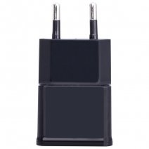 CARICABATTERIE DA PARETE PER CASA DUAL USB USBDUAL2A 10W 2A BLACK /PER SMARTPHONE